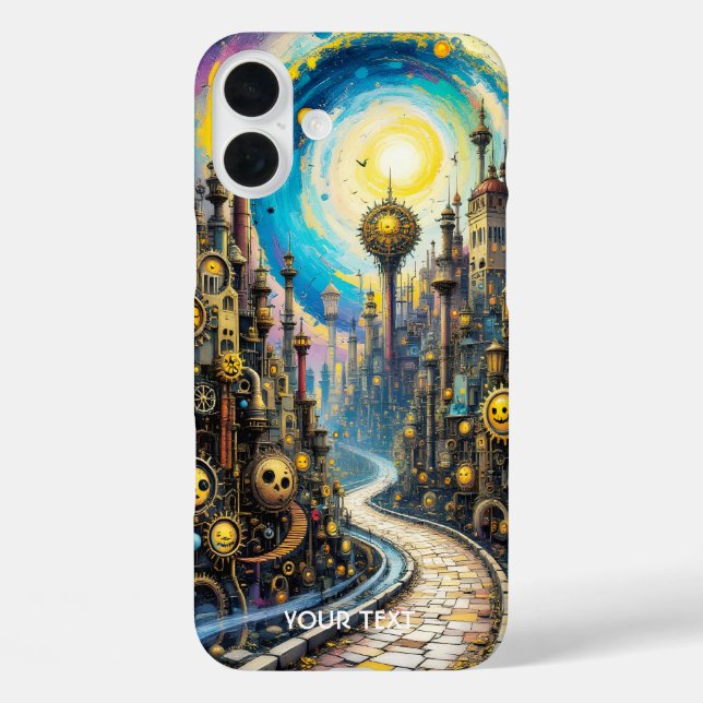 Coques Case-Mate iPhone Imaginaire mignon Abstrait Steampunk City (Verso)