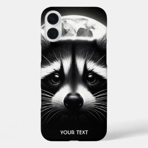 Coque Pour iPhone 16 Plus Imaginaire mignon Racoon visage lune