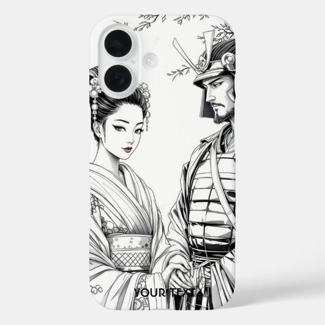 Coques Case-Mate iPhone Imaginaire mignon Samurai Geisha crayon (Verso)