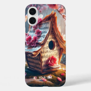 Coque Pour iPhone 16 Plus Imaginaire mignonne Birdhouse Notes Sakura