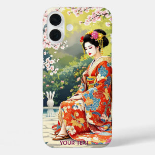 Coque Pour iPhone 16 Plus Imaginaire mignonne fille Kimono Sakura