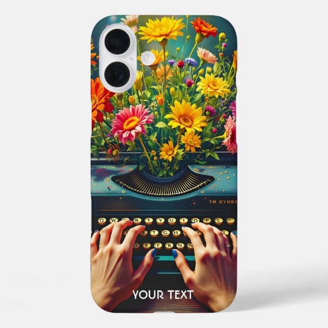 Coques Case-Mate iPhone Imaginaire mignonne machine à écrire Fleurs mains (Verso)