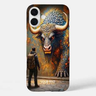 Coque Pour iPhone 16 Plus Imaginaire mignonne mythique Bull Mosaïque
