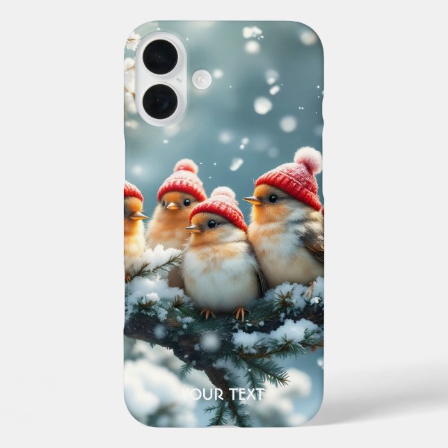 Coques Case-Mate iPhone Imaginaire Mignons Oiseaux Casquette Neige (Verso)