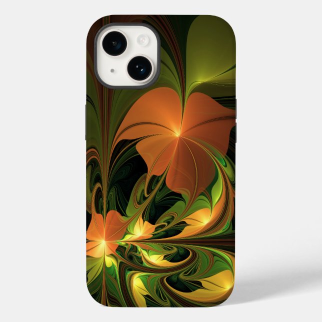Coques Case-Mate iPhone Imaginaire Plante Abstrait rouille verte Brown fra (Verso)