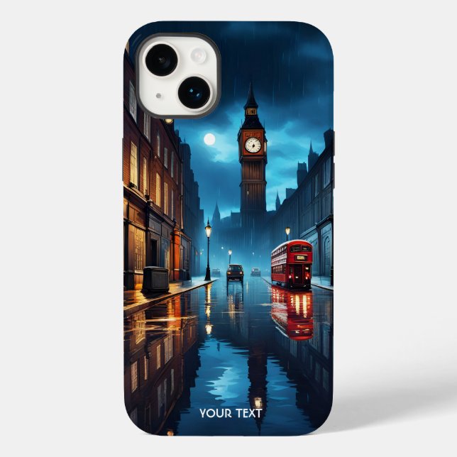 Coques Case-Mate iPhone Imaginaire Soirée Mignonne Londres Pluie (Verso)