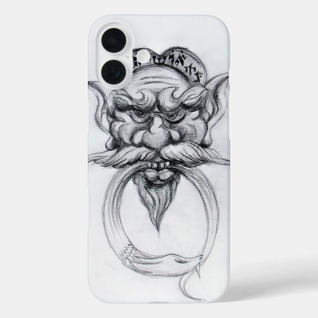Coques Case-Mate iPhone IMAGINAIRE TAROT/ANTIQUE MASQUE GROTESQUE Noir Bla (Verso)