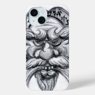 Coque Pour iPhone 15 IMAGINAIRE TAROT/ANTIQUE MASQUE GROTESQUE Noir Bla