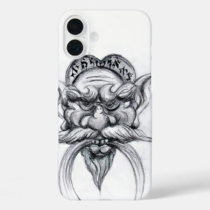 Coques iPhone 16 Plus IMAGINAIRE TAROT/ANTIQUE MASQUE GROTESQUE Noir Bla