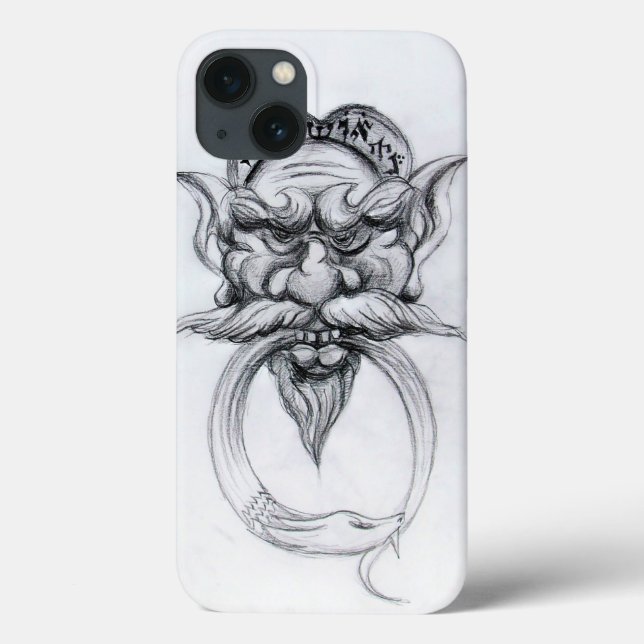 Coques Case-Mate iPhone IMAGINAIRE TAROT/ANTIQUE MASQUE GROTESQUE Noir Bla (Verso)