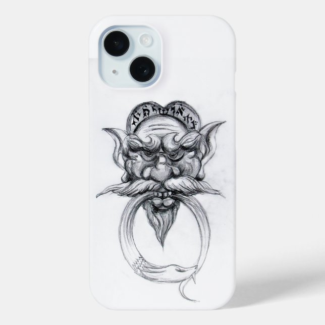 Coques Case-Mate iPhone IMAGINAIRE TAROT/ANTIQUE MASQUE GROTESQUE Noir Bla (Verso)