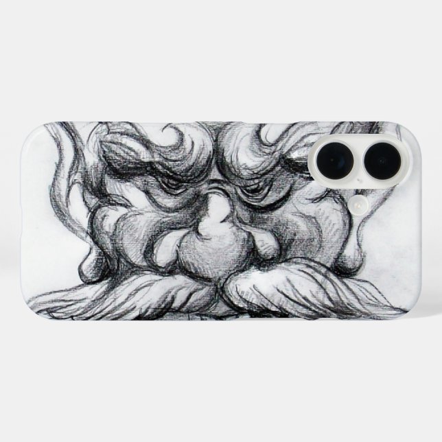 Coques Case-Mate iPhone IMAGINAIRE TAROT/ANTIQUE MASQUE GROTESQUE Noir Bla (Verso (horizontal))