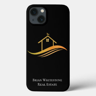 Case-Mate iPhone Case Immobilier Société Moderne Chic Or Noir Realtor