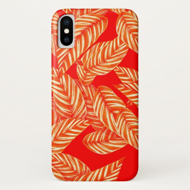 Coques Case-Mate iPhone Impression botanique Feuille rouge (Dos)