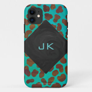 Coque Case-Mate iPhone Impression Brown et Turquoise dalmate