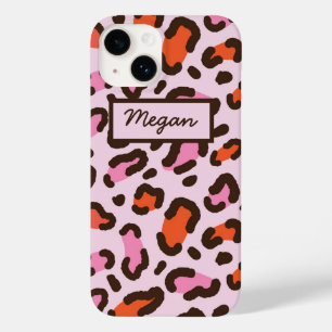 Coque Case-Mate iPhone Impression d'animal léopard rose et orange personn