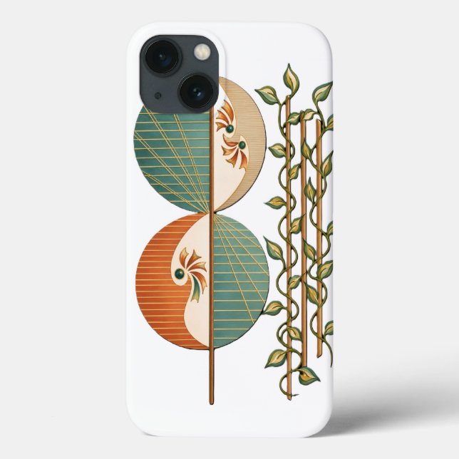 Coques Case-Mate iPhone Impression d'art botanique abstrait moderne, Ci mi (Verso)