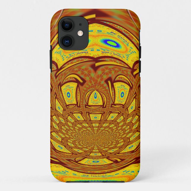 Coques Case-Mate iPhone Impression d'art de gant de baseball jaune doré (Dos)