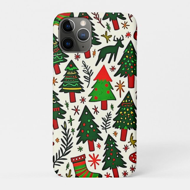 Coques Case-Mate iPhone Impression d'art de motif de Noël vibrant (Dos)