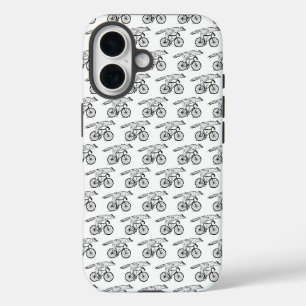 Coque Pour iPhone 16 Impression d'art du renard fantaisiste à bicyclett