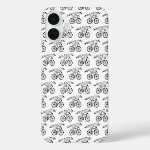 Coque Pour iPhone 16 Plus Impression d'art du renard fantaisiste à bicyclett
