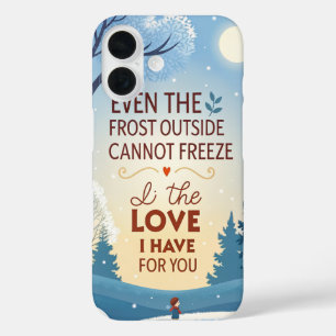 Coque Pour iPhone 16 Impression de citation de famille Frosty Love