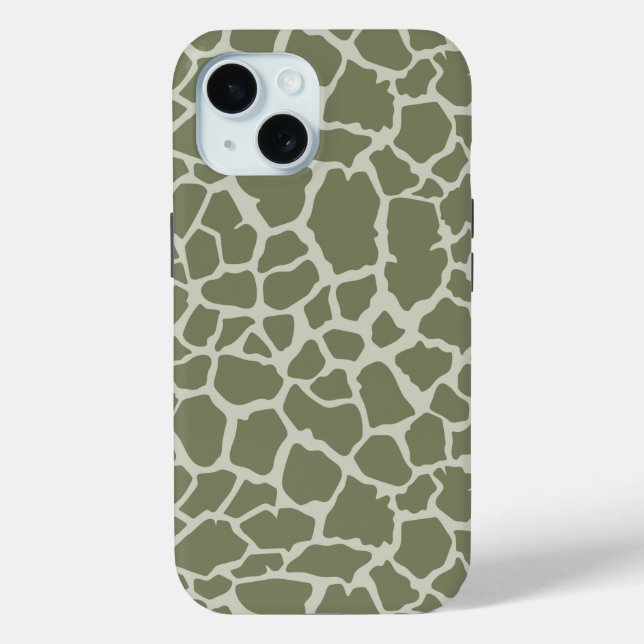 Coques Case-Mate iPhone Impression de girafe verte Sage (Verso)