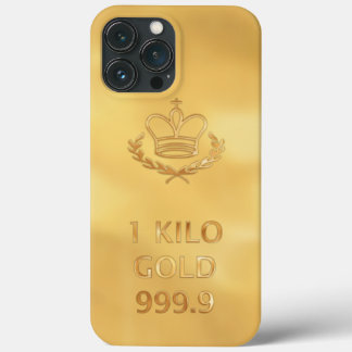iPhone 13 Pro Max Case Impression de la barre d'or