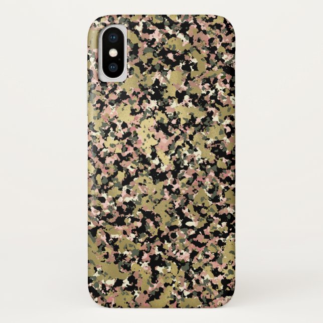 Coques Case-Mate iPhone Impression de motif de camouflage noir vert rose o (Dos)