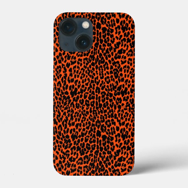 Coques Case-Mate iPhone Impression de peau de léopard orange (Verso)