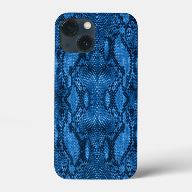 Coques Case-Mate iPhone Impression de peau de serpent bleu  (Verso)