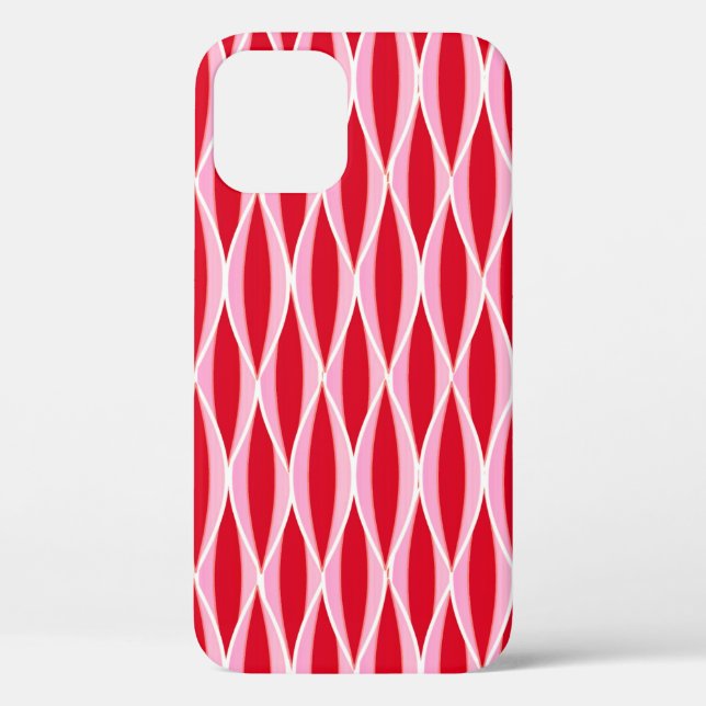 Coques Case-Mate iPhone Impression de ruban de style milieu de siècle, rou (Verso)