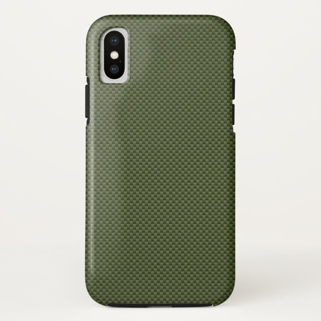Coques Case-Mate iPhone Impression de style Fibre de carbone vert de l'Arm (Dos)