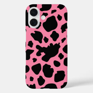Coque Pour iPhone 16 Impression de vache en rose