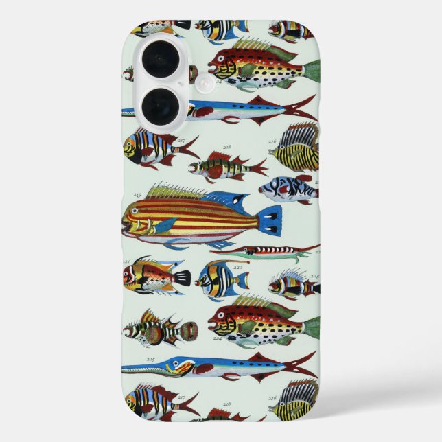 Coques Case-Mate iPhone Impression d'histoire naturelle de poissons exotiq (Verso)