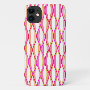 Coques Pour iPhone Impression du ruban du milieu du siècle - corail e