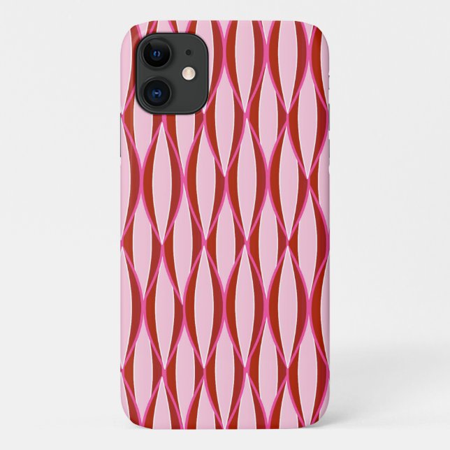 Coques Case-Mate iPhone Impression du ruban du milieu du siècle - rose et  (Dos)
