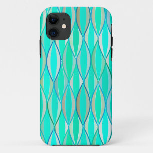 Coque iPhone 11 Impression du ruban du milieu du siècle - tons tur