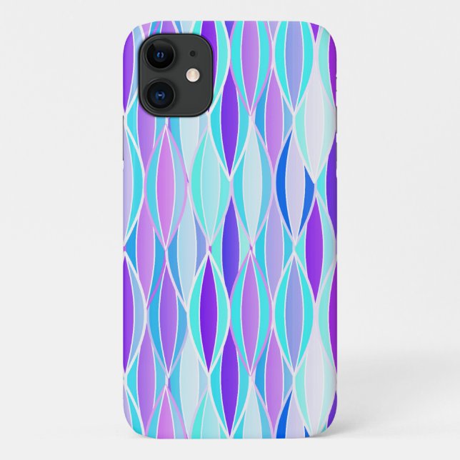 Coques Case-Mate iPhone Impression du ruban du milieu du siècle - violet e (Dos)