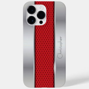 Coque Case-Mate iPhone Impression en acier inoxydable titane rouge