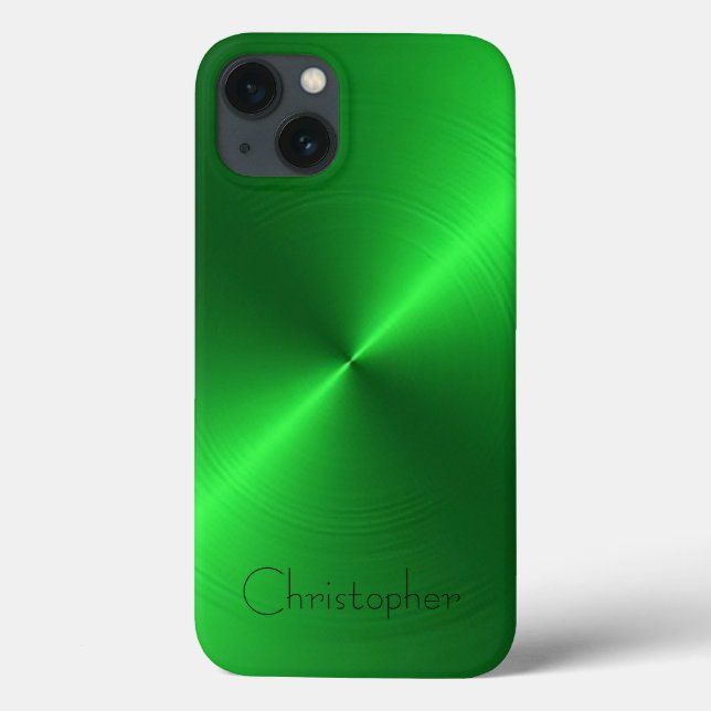 Coques Case-Mate iPhone Impression en acier inoxydable vert brillant en ti (Verso)