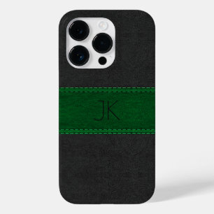 Coque Case-Mate iPhone Impression en cuir Vintage noir et vert