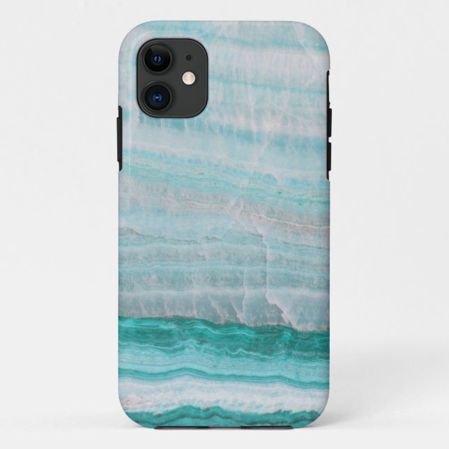 Coques Case-Mate iPhone Impression en pierre de granit turquoise (Dos)