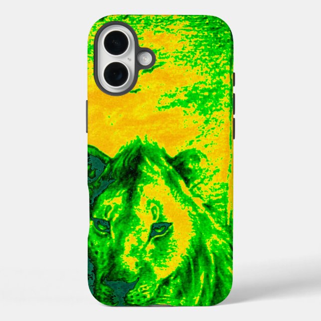 Coques Case-Mate iPhone Impression Fluorante Lion Art Vision Night (Verso)