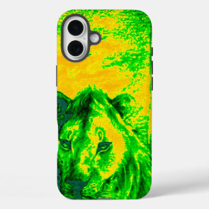 Coques iPhone 16 Plus Impression Fluorante Lion Art Vision Night