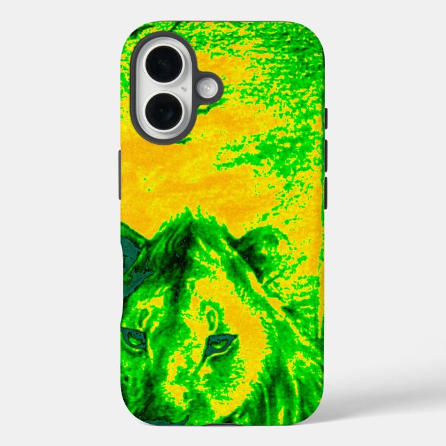 Coques Case-Mate iPhone Impression Fluorante Lion Art Vision Night (Verso)