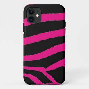 Coque Case-Mate Pour iPhone Impression fourrure zèbre rose et noir