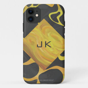 Coque iPhone 11 Impression Giraffe noir et jaune