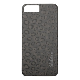 Coques Pour iPhone Impression guépard gris noir cool monogramme