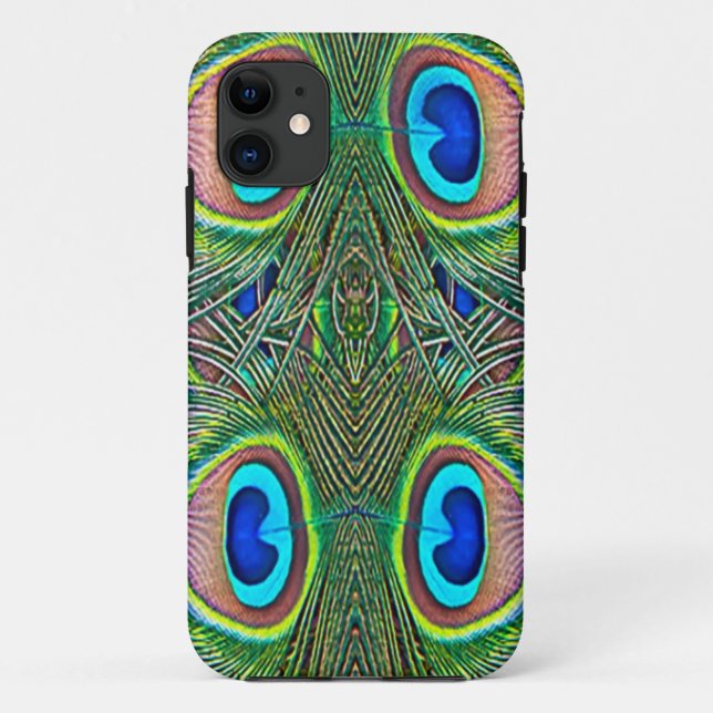 Coques Case-Mate iPhone Impression kaléidoscope de plumes de paon (Dos)